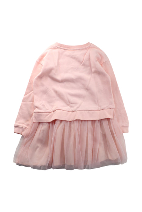 A Pink Long Sleeve Dresses from Seed in size 6T for girl. (Back View)