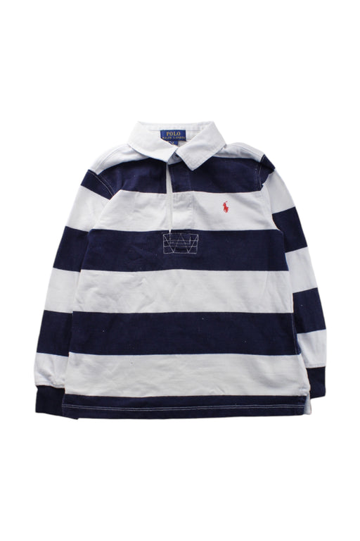 A Navy Long Sleeve Polos from Polo Ralph Lauren in size 5T for boy. (Front View)