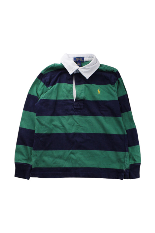 A Navy Long Sleeve Polos from Polo Ralph Lauren in size 5T for boy. (Front View)