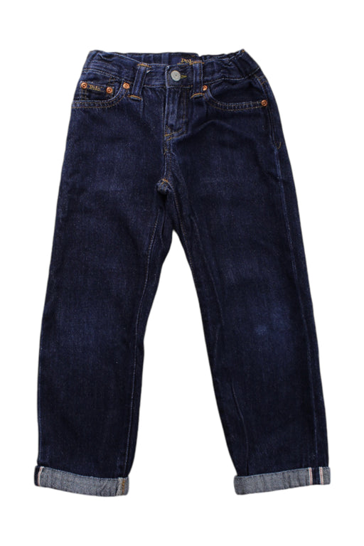 A Navy Jeans from Polo Ralph Lauren in size 5T for boy. (Front View)