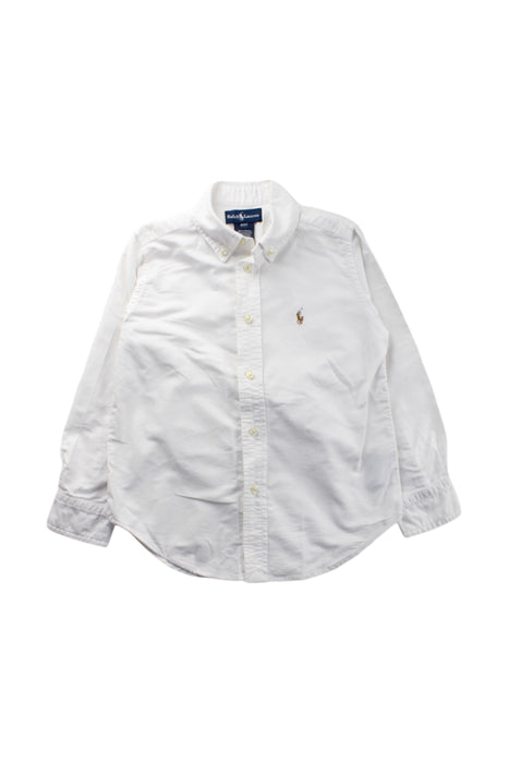 A White Long Sleeve Shirts from Ralph Lauren in size 4T for boy. (Front View)