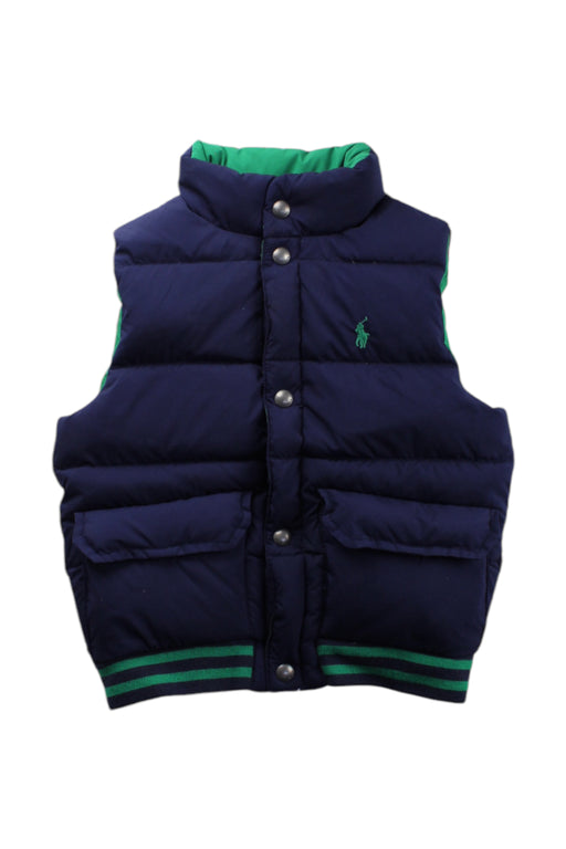 A Navy Outerwear Vests from Polo Ralph Lauren in size 5T for boy. (Front View)