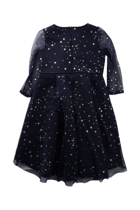 A Navy Long Sleeve Dresses from Monsoon in size 3T for girl. (Back View)