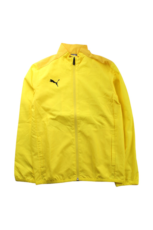 A Yellow Lightweight Jackets from Puma in size 11Y for neutral. (Front View)