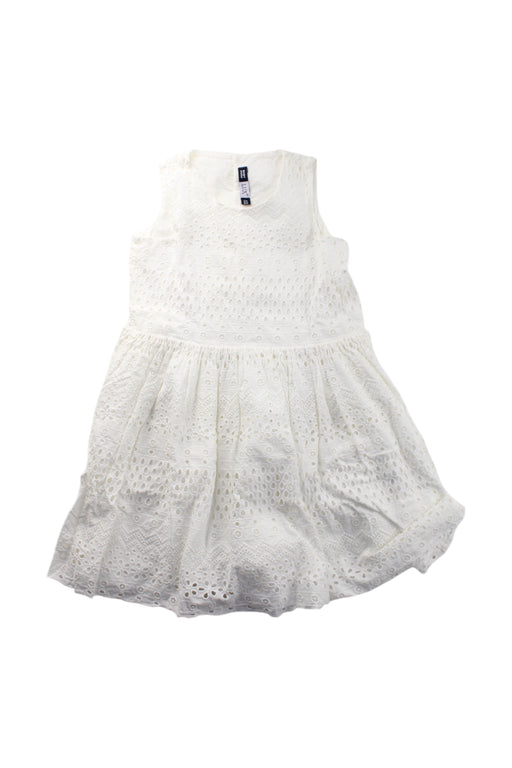 A White Sleeveless Dresses from Baby Shelter in size 4T for girl. (Front View)