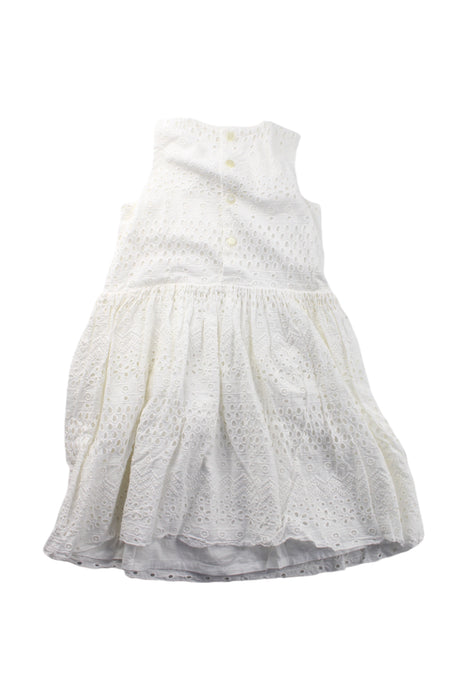 A White Sleeveless Dresses from Baby Shelter in size 4T for girl. (Back View)