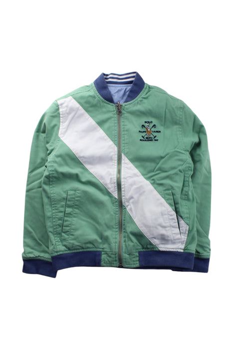 A Green Lightweight Jackets from Polo Ralph Lauren in size 7Y for boy. (Front View)