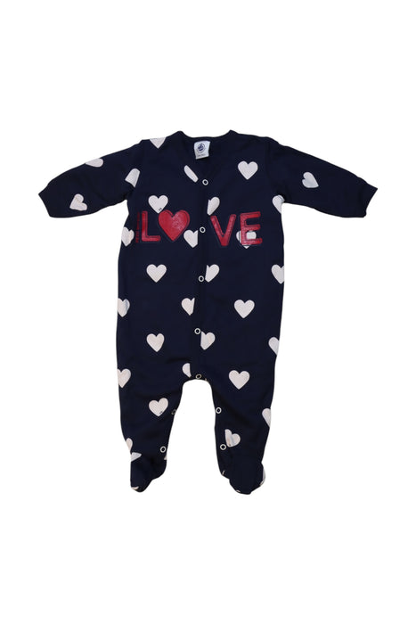 A Navy Onesies from Petit Bateau in size 3-6M for girl. (Front View)