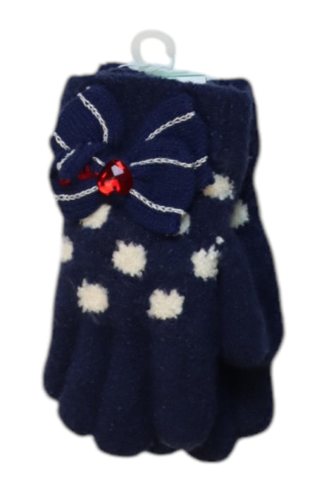 A Navy Gloves & Mittens from Miki House in size 3T for girl. (Front View)