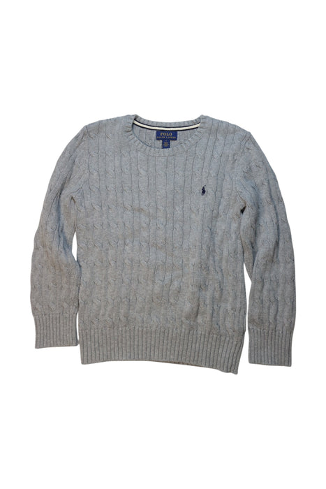 A Grey Knit Sweaters from Polo Ralph Lauren in size 7Y for boy. (Front View)