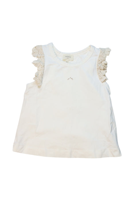 A White Sleeveless Tops from Nanos in size 5T for girl. (Front View)