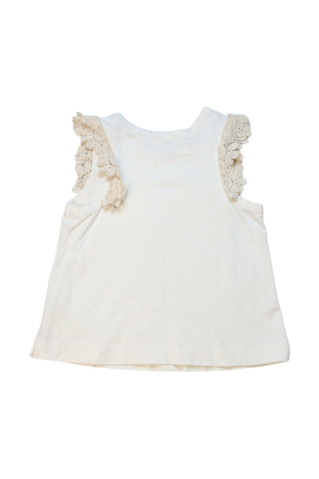 A White Sleeveless Tops from Nanos in size 5T for girl. (Back View)