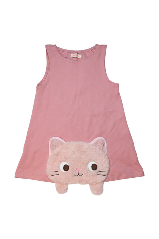 A Pink Sleeveless Dresses from Momonittu in size 4T for girl. (Front View)