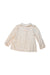 A Ivory Long Sleeve Shirts from Laranjinha in size 3T for girl. (Back View)