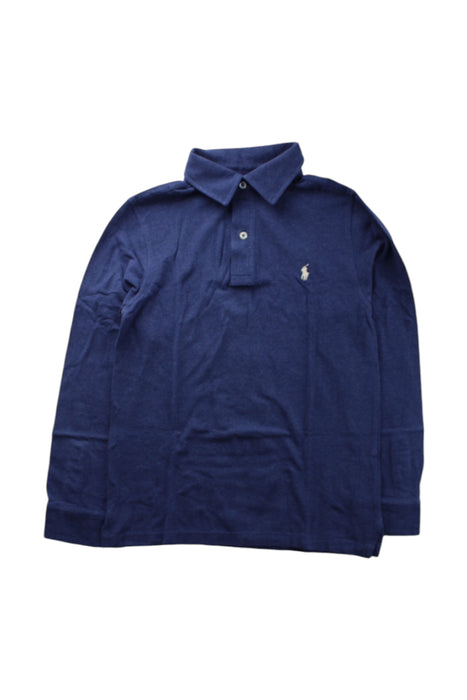 A Navy Long Sleeve Polos from Polo Ralph Lauren in size 10Y for neutral. (Front View)