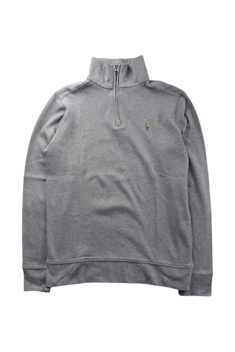 A Grey Zippered Sweatshirts from Polo Ralph Lauren in size 10Y for neutral. (Front View)