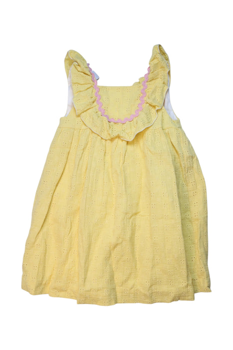 A Yellow Sleeveless Dresses from Jamie Kay in size 3T for girl. (Front View)