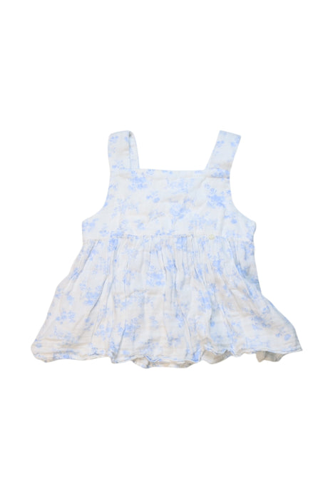 A Blue-White Sleeveless Tops from Wedoble in size 4T for girl. (Front View)