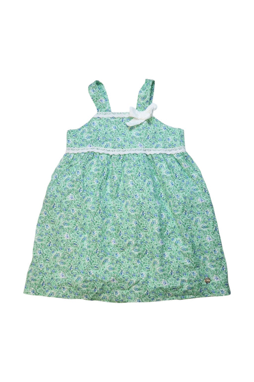 A Green Sleeveless Dresses from Paz Rodriguez in size 4T for girl. (Front View)