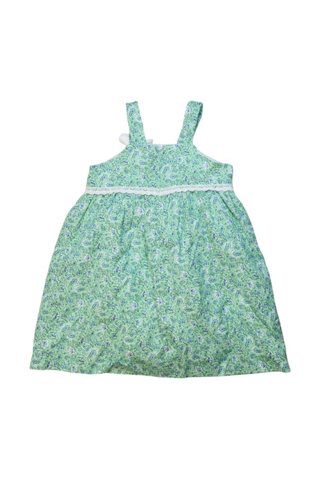 A Green Sleeveless Dresses from Paz Rodriguez in size 4T for girl. (Back View)