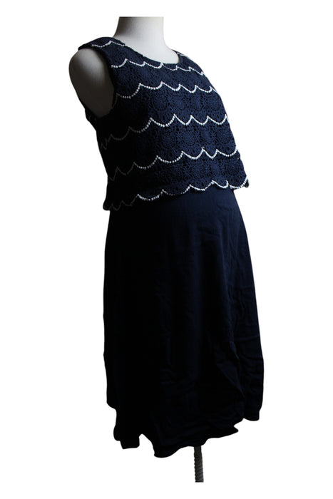 A Navy Sleeveless Dresses from Seraphine in size Maternity-M for maternity. (Front View)