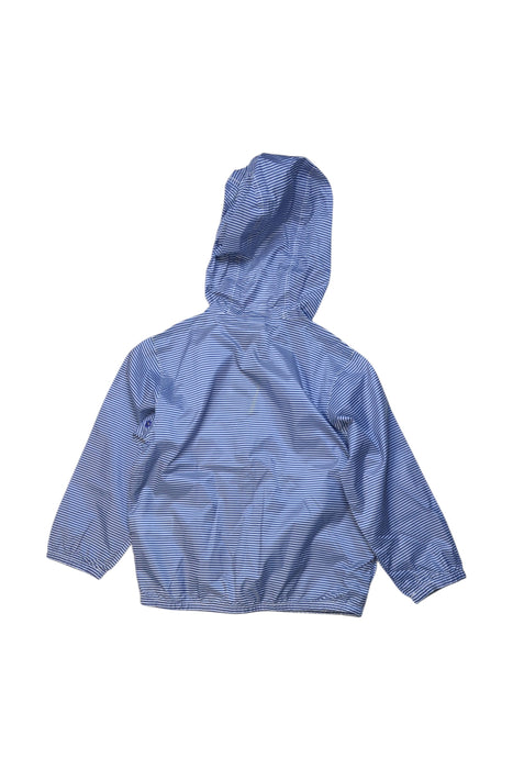 A Blue Rain Jackets from Petit Bateau in size 3T for boy. (Back View)