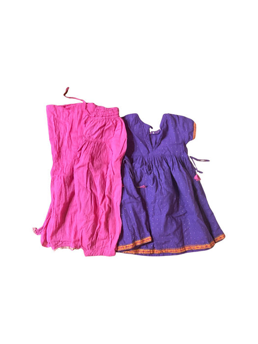 A Purple Short Sleeve Dresses from Fabindia in size 3T for girl. (Back View)