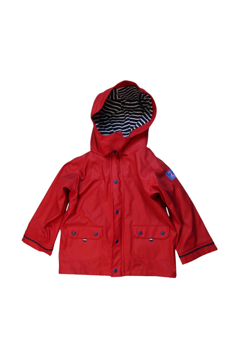 A Red Rain Jackets from Jojo Maman Bébé in size 5T for girl. (Front View)