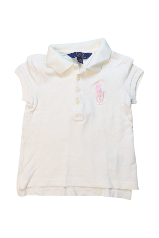 A White Short Sleeve Polos from Polo Ralph Lauren in size 3T for girl. (Front View)