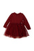 A Red Long Sleeve Dresses from Dave & Bella in size 4T for girl. (Front View)