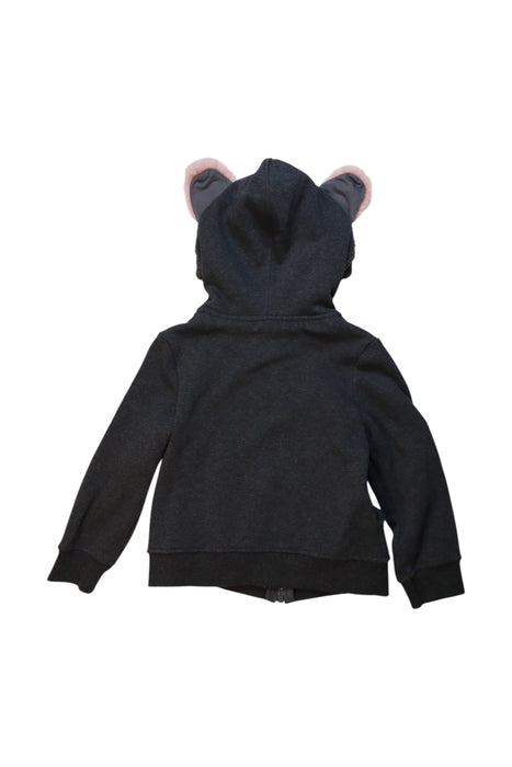 A Black Hooded Sweatshirts from Momonittu in size 6T for girl. (Back View)