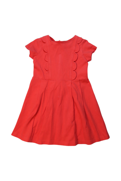 A Red Short Sleeve Dresses from Jacadi in size 4T for girl. (Front View)