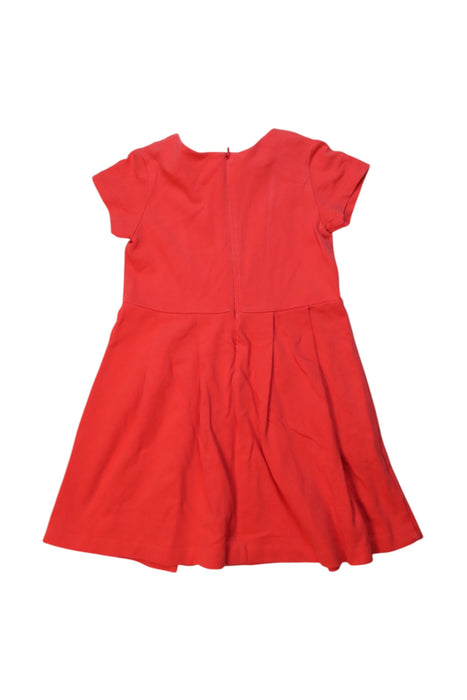 A Red Short Sleeve Dresses from Jacadi in size 4T for girl. (Back View)