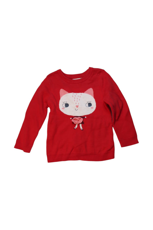 A Red Knit Sweaters from Momonittu in size 2T for girl. (Front View)