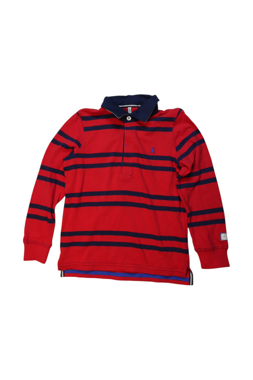 A Red Long Sleeve Polos from Joules in size 8Y for boy. (Front View)