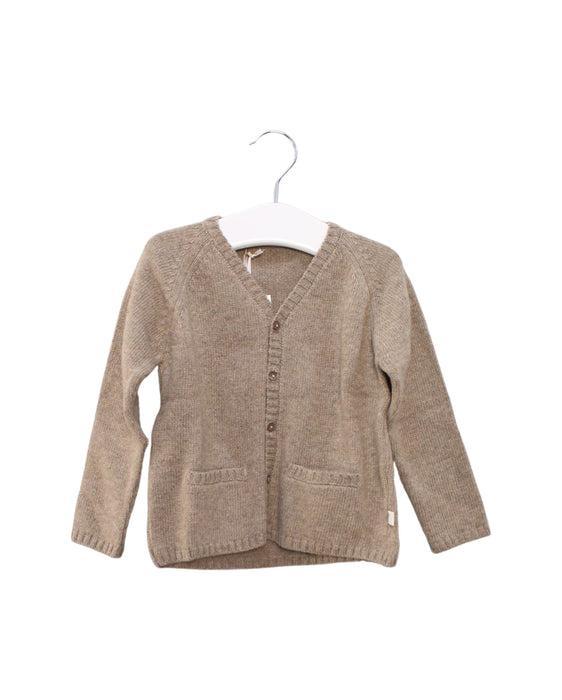 A Grey Cardigans from Les Enfantines in size 12-18M for neutral. (Front View)