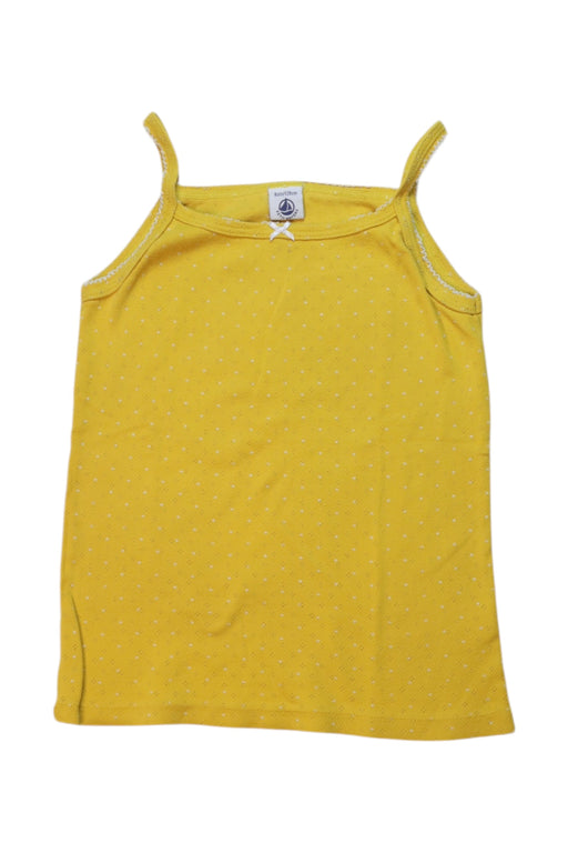 A Yellow Sleeveless Tops from Petit Bateau in size 8Y for girl. (Front View)