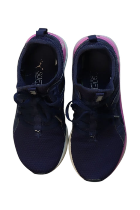 A Navy Sneakers from Puma in size 11Y for girl. (Back View)