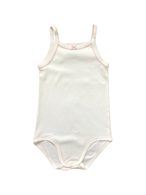 A White Sleeveless Bodysuits from Petit Bateau in size 3T for neutral. (Front View)