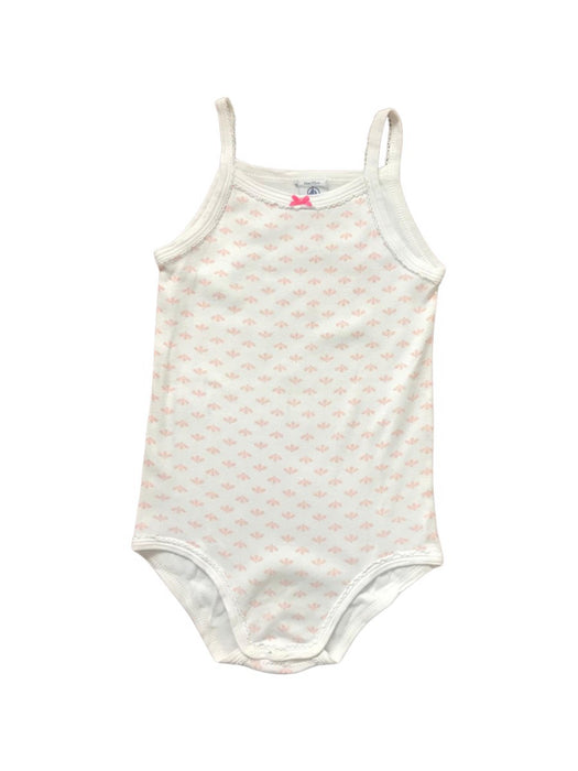 A White Sleeveless Bodysuits from Petit Bateau in size 3T for girl. (Front View)