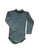 A Blue Long Sleeve Bodysuits from Petit Bateau in size 3T for neutral. (Front View)