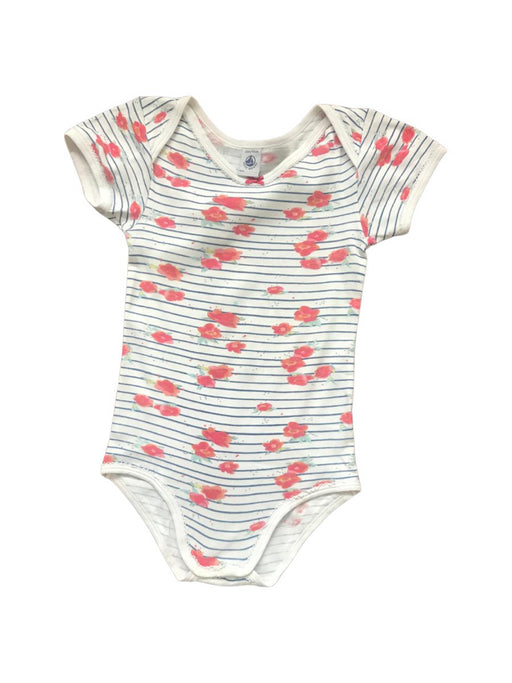 A White Short Sleeve Bodysuits from Petit Bateau in size 3T for girl. (Front View)