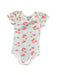 A White Short Sleeve Bodysuits from Petit Bateau in size 3T for girl. (Front View)