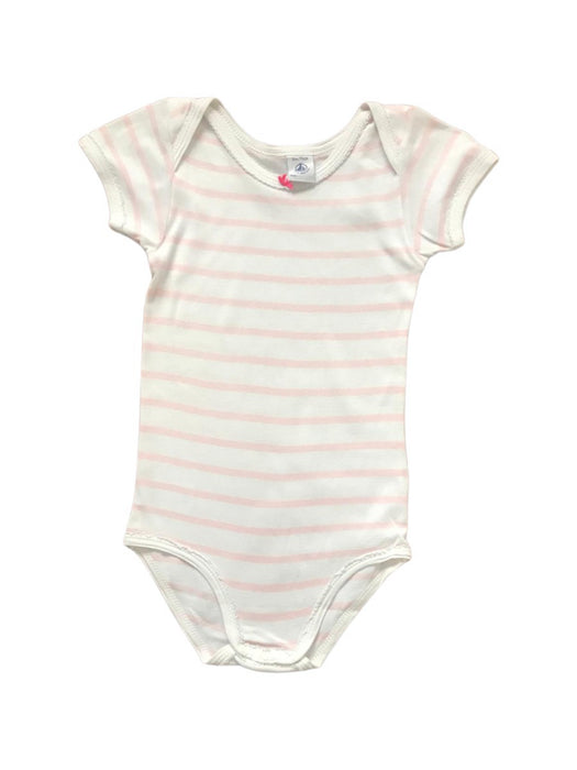A White Short Sleeve Bodysuits from Petit Bateau in size 3T for neutral. (Front View)