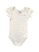 A White Short Sleeve Bodysuits from Petit Bateau in size 3T for neutral. (Front View)
