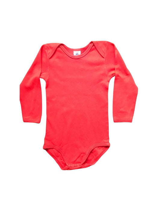 A Red Long Sleeve Bodysuits from Petit Bateau in size 3T for neutral. (Front View)