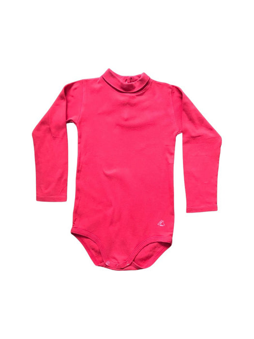 A Red Long Sleeve Bodysuits from Petit Bateau in size 3T for girl. (Front View)