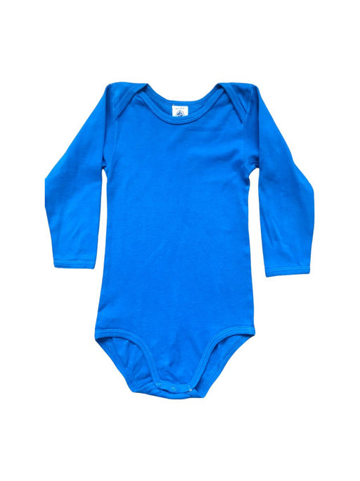 A Blue Long Sleeve Bodysuits from Petit Bateau in size 3T for neutral. (Front View)