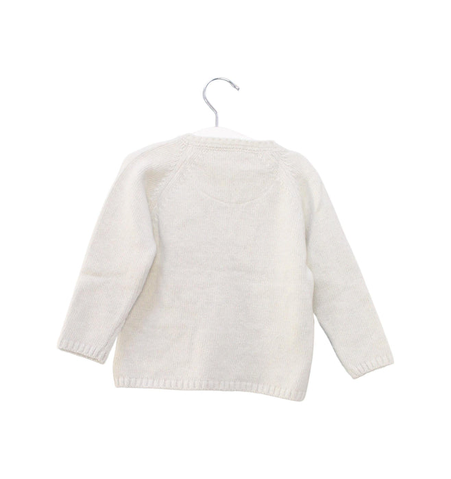 A Blue Cardigans from Les Enfantines in size 12-18M for neutral. (Back View)
