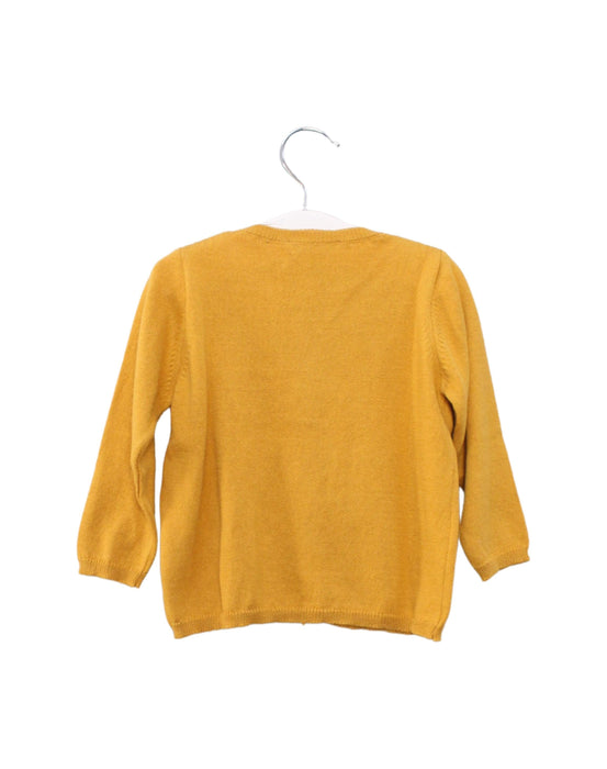 A Yellow Cardigans from Les Enfantines in size 6-12M for neutral. (Back View)